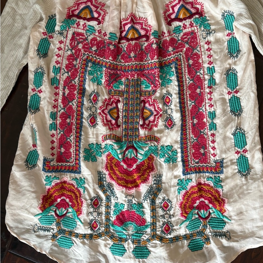 New Johnny Was Embroidered Bohemian Blouse